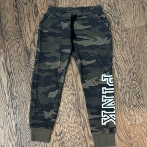 PINK Victoria's Secret Green Camo Sweatpants